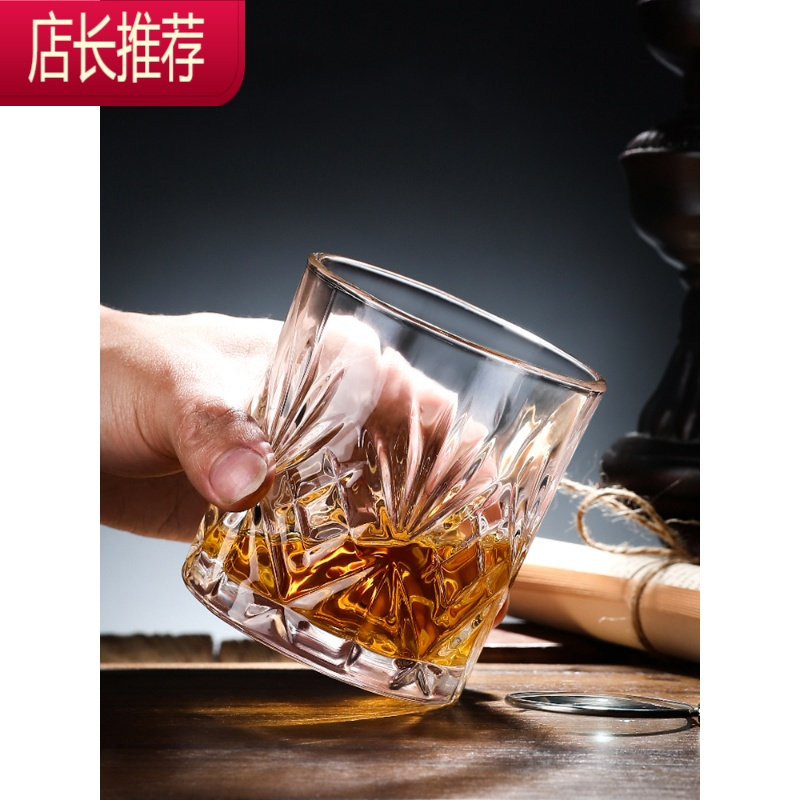 威士忌酒杯欧式水晶玻璃洋酒杯 创意啤酒杯酒吧ins风网红套装家用JING PING 【2只装】方钻威士忌杯