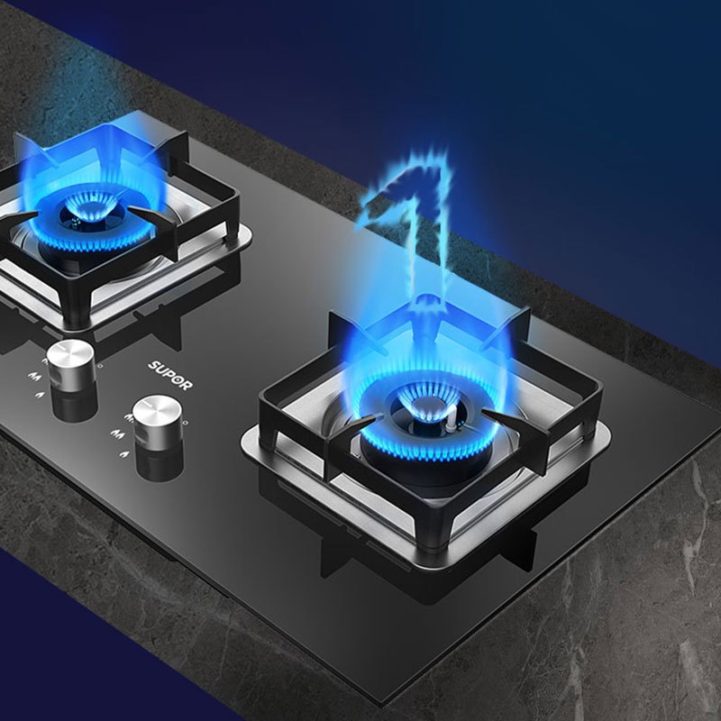 苏泊尔 嵌入式燃气灶台式天然气液化气全进风燃气灶双灶煤气灶 黑色