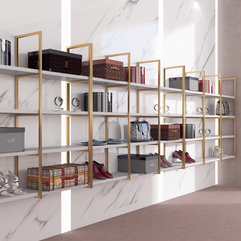 北欧 ins网红院化妆品墙上置物架闪电客美甲店产品展示架花店摆设架