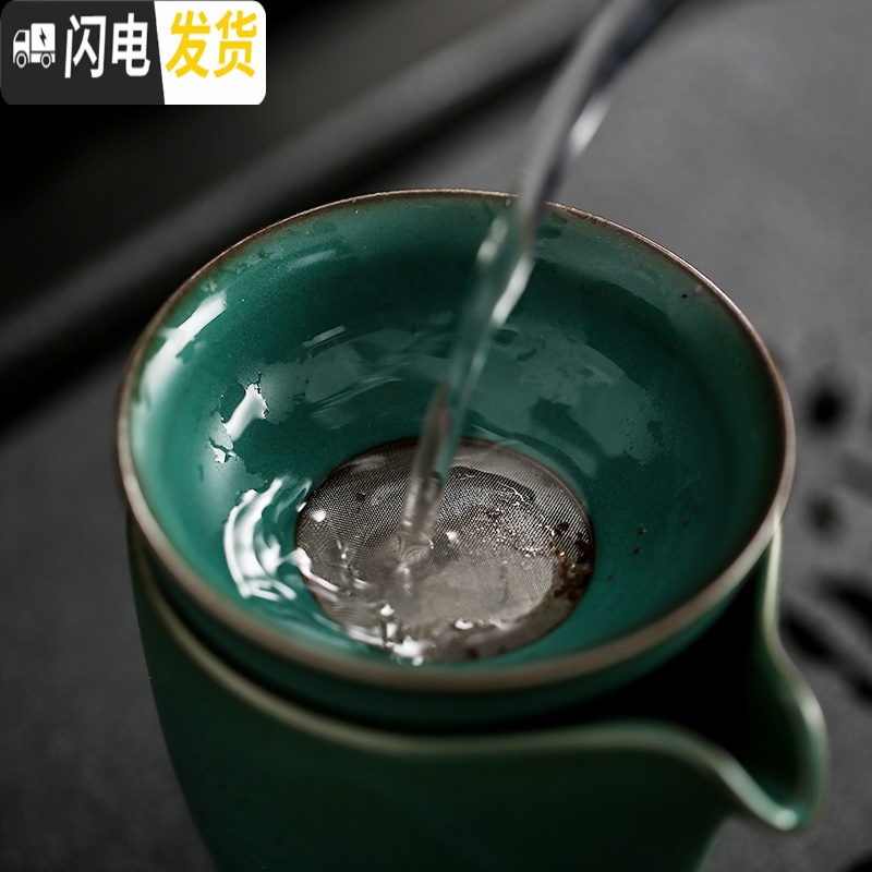 三维工匠茶具套装家用简约现公客厅喝茶茶具整套功夫茶壶茶杯陶瓷茶盘 黑色提梁壶+方形茶盘套装