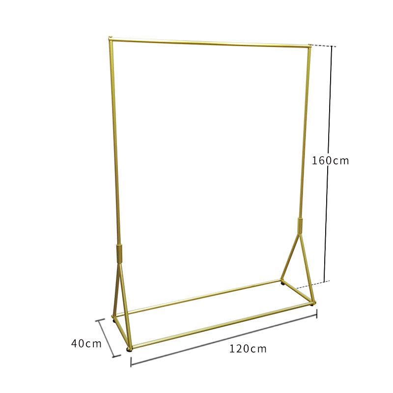 久衣 服装店衣架展示架金色陈列架落地式女装店货架童装店挂衣架晾晒架 三维工匠 金色120x160 官方标配