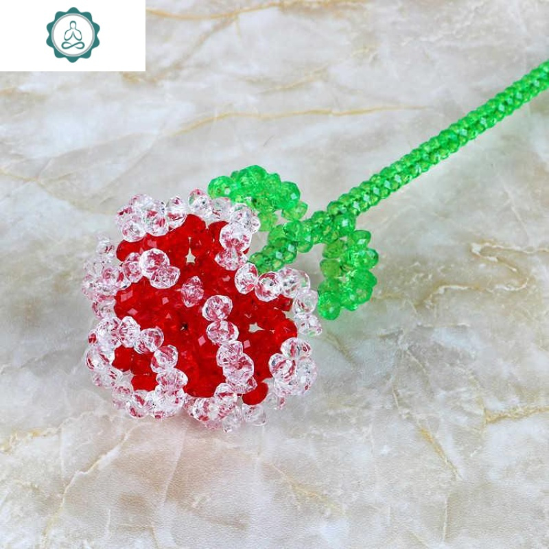 手工串珠10枝装diy玫瑰花材料包 家居摆件仿真花朵情人节饰品 封后 宝