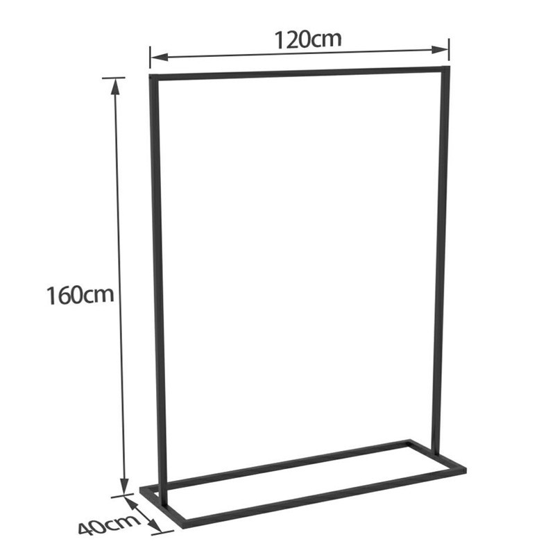 铁艺服装架男女服装店展示架挂衣架子简易童装落地式侧挂衣服货架晾晒架 三维工匠 长120高160 官方标配