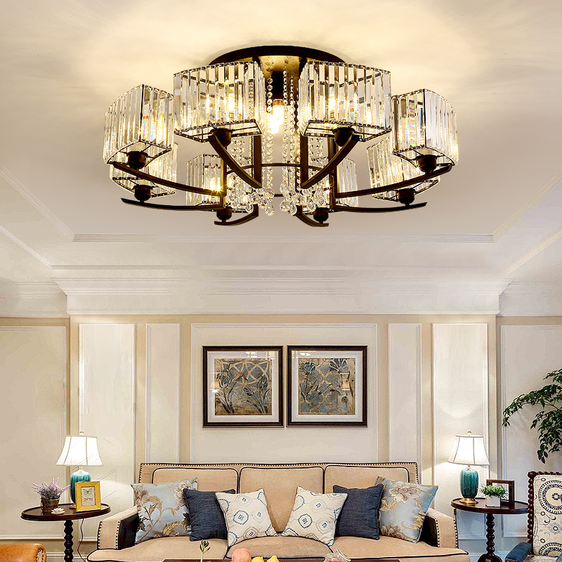 客厅灯美式水晶灯具组合闪电客全屋套餐简约现代大气欧式轻奢圆形吸顶