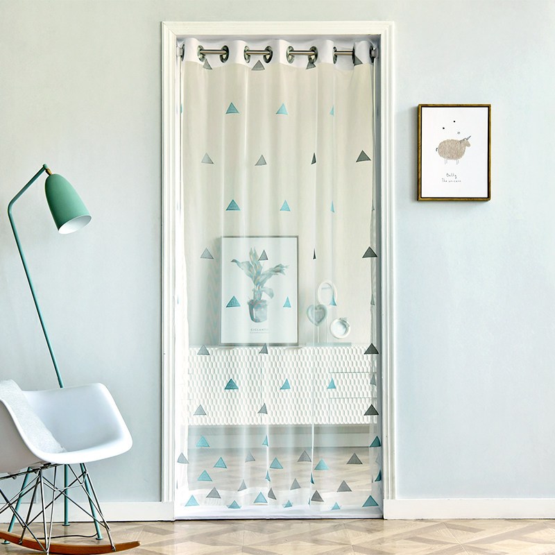 帘闪电客隔断帘布艺夏季防蚊虫家用免打孔纱网蕾丝帘窗纱飘窗帘卧室