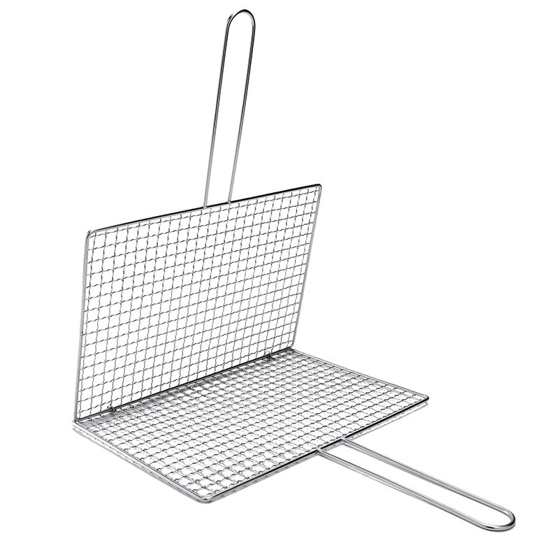 烧烤夹板网烧烤网烤鱼夹子不锈钢商用大号烧烤拍子篦子架纳丽雅烧烤用具 40-25
