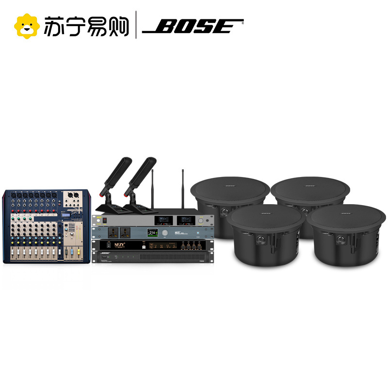 博士Bose FreeSpace FS4CE吸顶喇叭 高端嵌入式音箱展厅 会议室吸顶音响套装 无线麦克风 4只音响套装