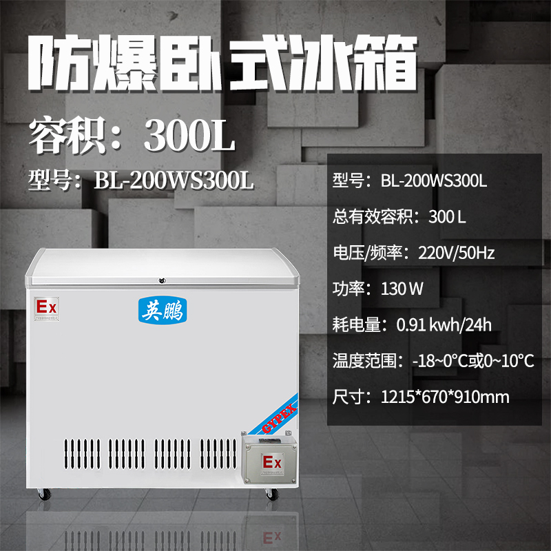 英鹏（GYPEX）防爆卧式冰箱BL-200WS300L 超低温防爆冰箱冰柜 化学品存放防爆冰柜 300升