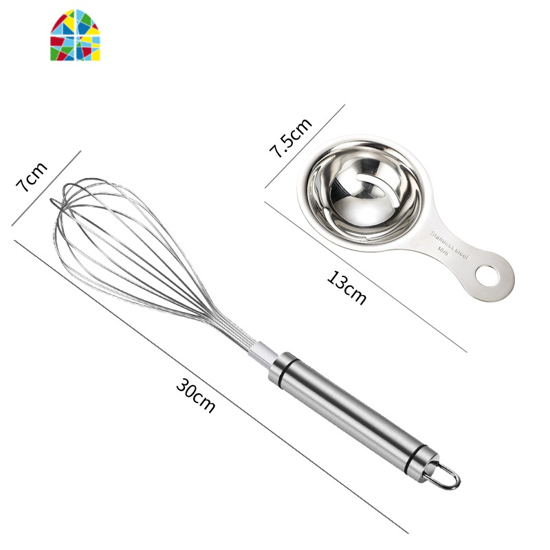 304不锈钢打蛋器手动家用蛋糕搅拌器厨房烘焙工具鸡蛋奶油打发器 FENGHOU 304打蛋器+蛋清过滤器