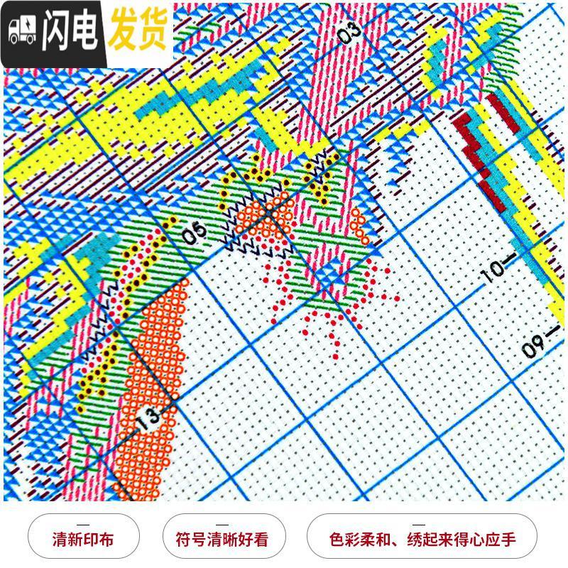 三维工匠十字绣家和万事兴2019新款绣线绣简约现代家用客厅大幅简单大气 【埃及棉4股线绣】【200*75cm】【_852