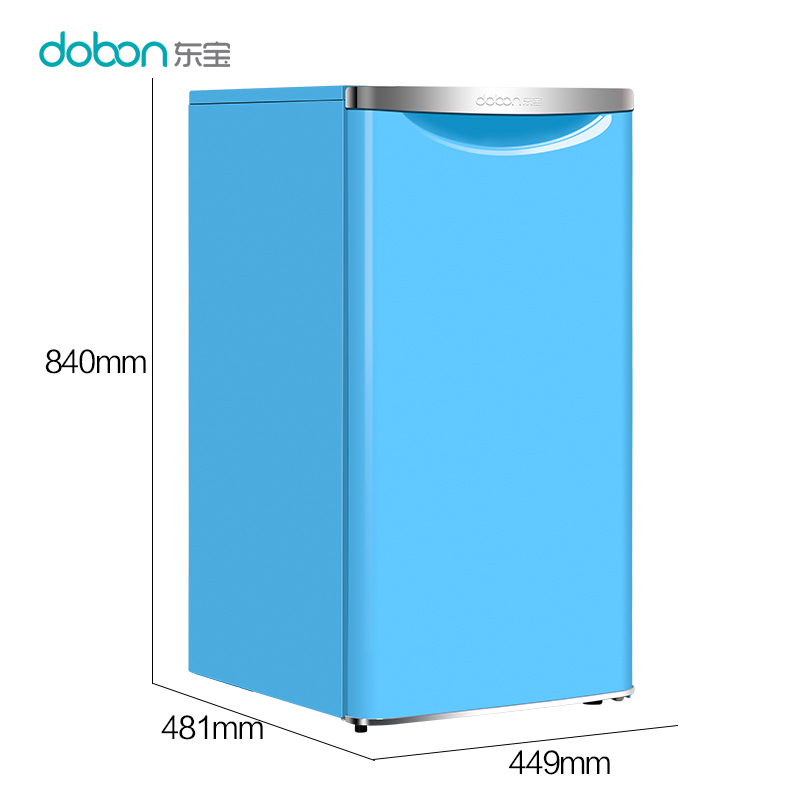 东宝（dobon）BC-92R 92升 家用办公用迷你单门小冰箱 冷藏冷冻箱（鸢尾蓝）