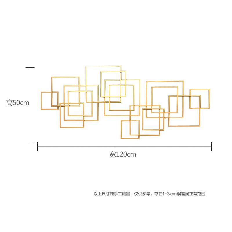 简约现代客厅玄关轻奢风沙发背景墙墙面装饰挂件金属铁艺壁挂壁饰 三维工匠 120*52cm_47_872