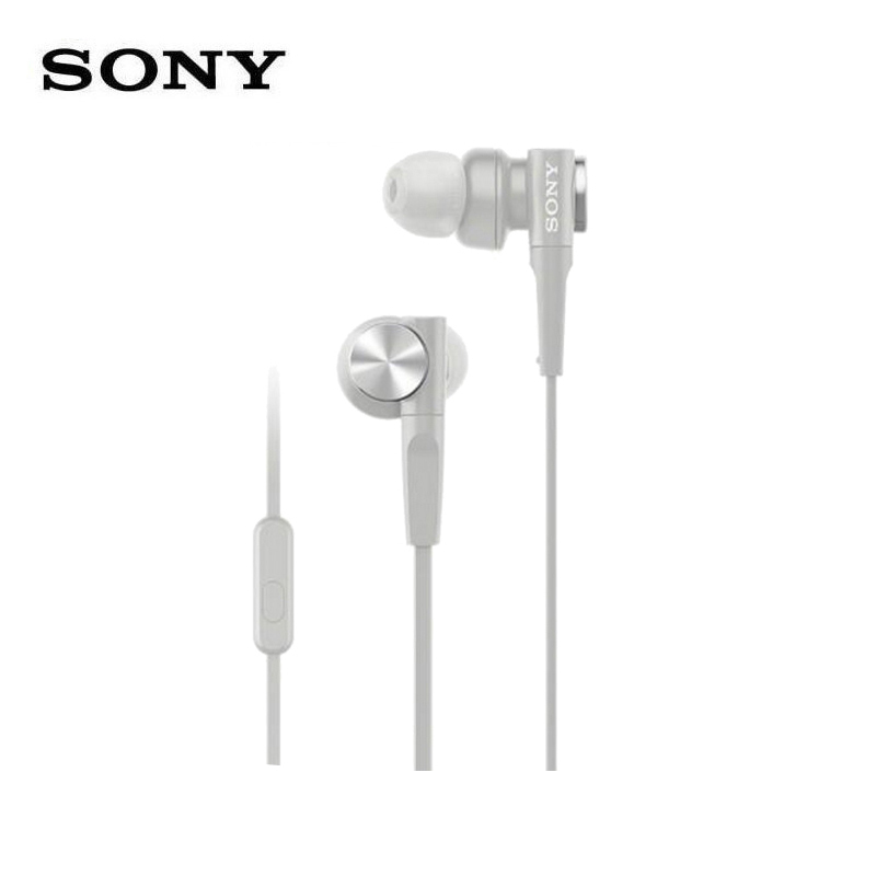 索尼（SONY）MDR-XB55AP 入耳式重低音耳机安卓IOS通用手机耳机线控带麦 手机耳机款乳白色XB55AP