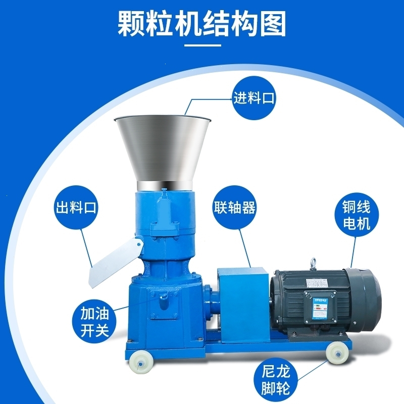 饲料颗粒机古达家用小型220V猪牛羊鸡鸭鹅加工养殖设备制粒造粒机(ab8)_6