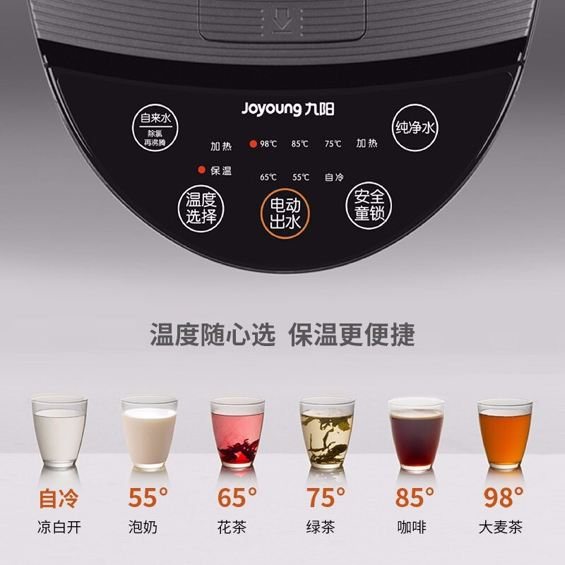 九阳（Joyoung）电开水瓶 保温瓶 家用直饮机 热水壶 烧水壶 热水器 304不锈钢 5L大容量H3T28T