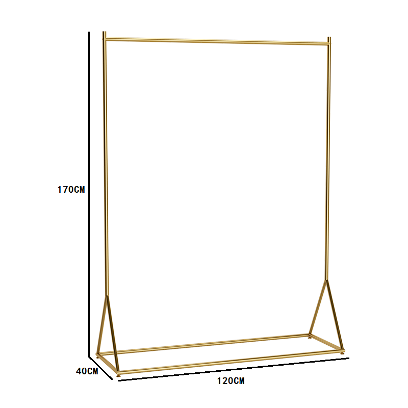 衣服架子服装店挂衣架金色女装店展示架落地式童装货架陈列架组合晾晒架 三维工匠 长120宽40高170 官方标配