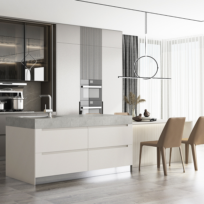志邦厨柜橱柜定制厨房整体装修开放式石英石台面定制经济型家用组装