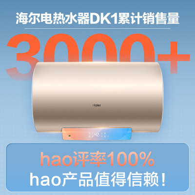 海尔(Haier)电热水器电储水式家用洗澡 2200W升级速热节能 一级能效 卫生间洗澡防电墙DK1 60升【2-3人】