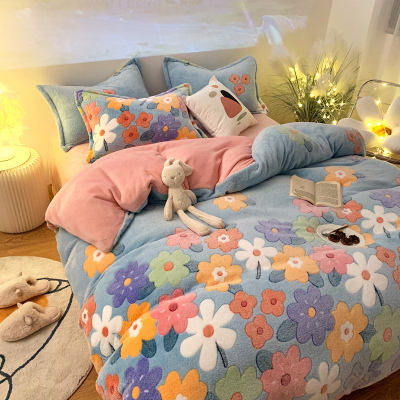 谷蝶雪花绒四件套