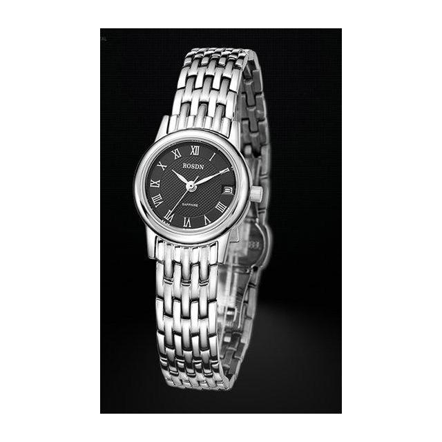 劳士顿石英手表 复古罗马刻度防水女表 3082l 黑