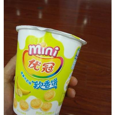 mini优冠 软香饼(香蕉牛奶味)64g/杯
