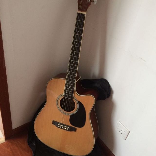 clifton41寸缺角民谣吉他木吉他套装ksf50亮光原木色