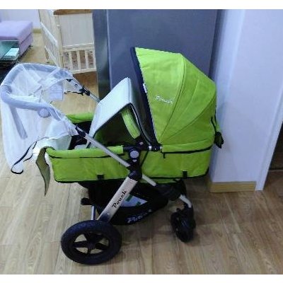 pouch可平躺双向避震婴儿推车p680巅峰版果绿色