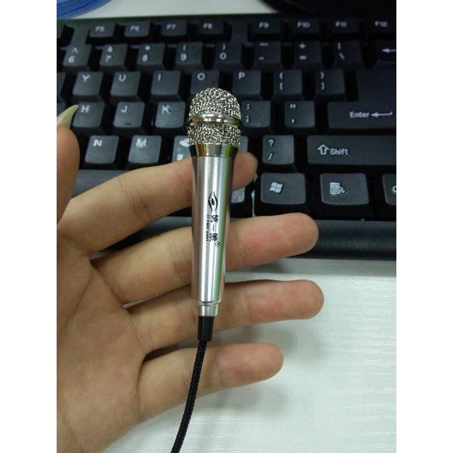 第 一眼 m1迷你小话筒安卓苹果电脑专用电容麦 手机唱吧k歌麦克风(银)