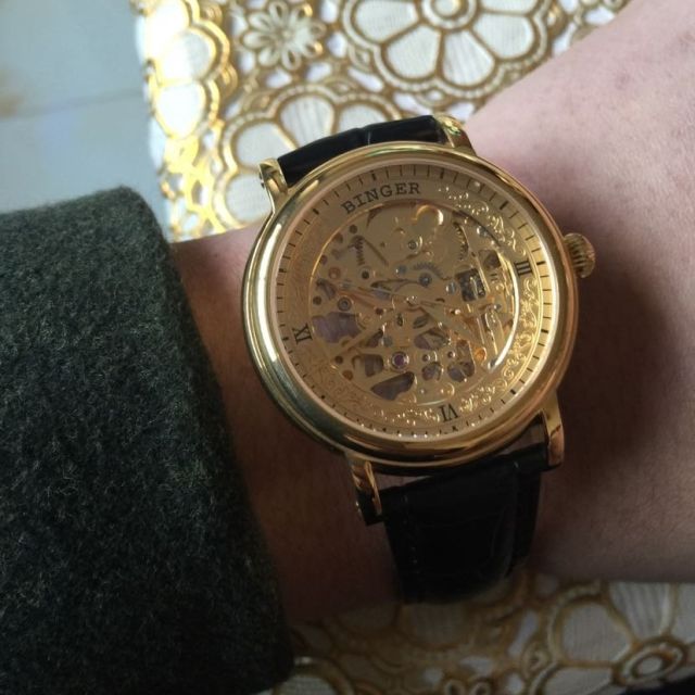 瑞士宾格手表binger男士新款全自动机械表前后镂空视觉冲击男表豪华