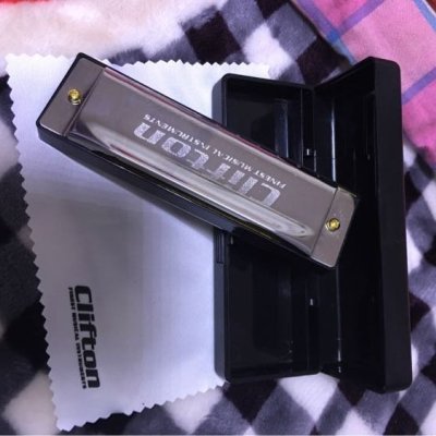 clifton 德国品牌 c调10孔布鲁斯入门级口琴 ko-h10(亮银色)