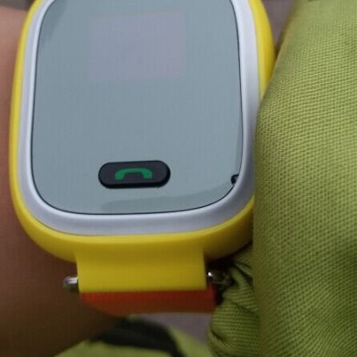 小天才电话手表y01 橙黄  蓝色硅胶表带