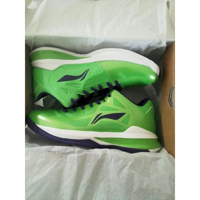 李宁li-ning男鞋正品音速2代减震超轻透气低帮篮球鞋abpj027-3-4鲜绿