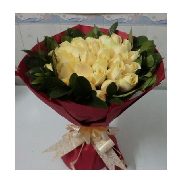 春舞枝 鲜花速递 33枝香槟玫瑰 生日结婚创意礼品 七夕情人节全国同城