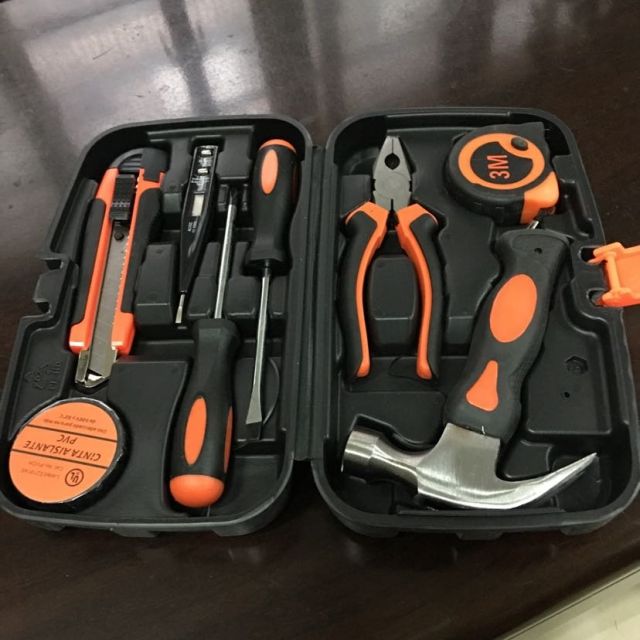 伊莱科家用工具套装 工具箱套装 家用五金工具箱9件套dz09 维修工具