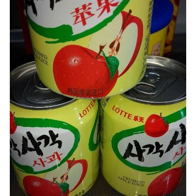 韩国进口 乐天苹果汁饮料238ml