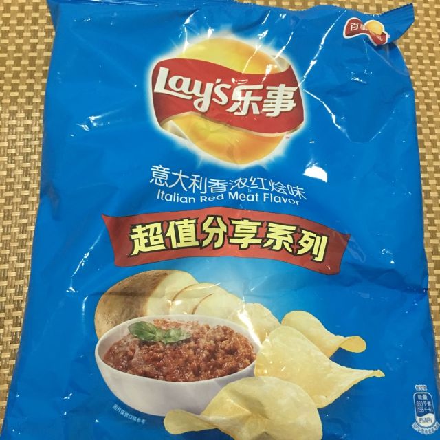 乐事lays薯片马铃薯片意大利香浓红烩味135g袋装休闲零食
