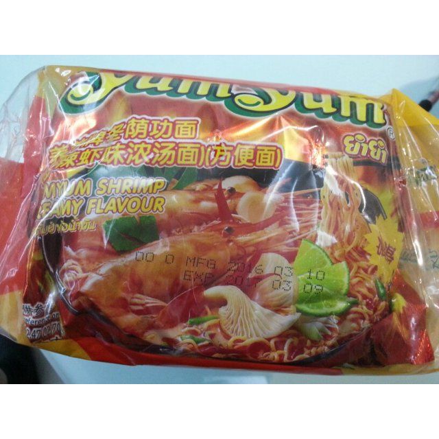 養養牌冬陰功面(酸辣蝦味濃湯麵)70g*5包方便麵這面的味道不錯啊,包