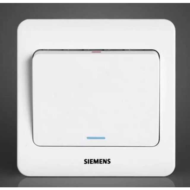 西门子siemens开关插座面板远景系列雅白色一开单控带荧光开关单开单