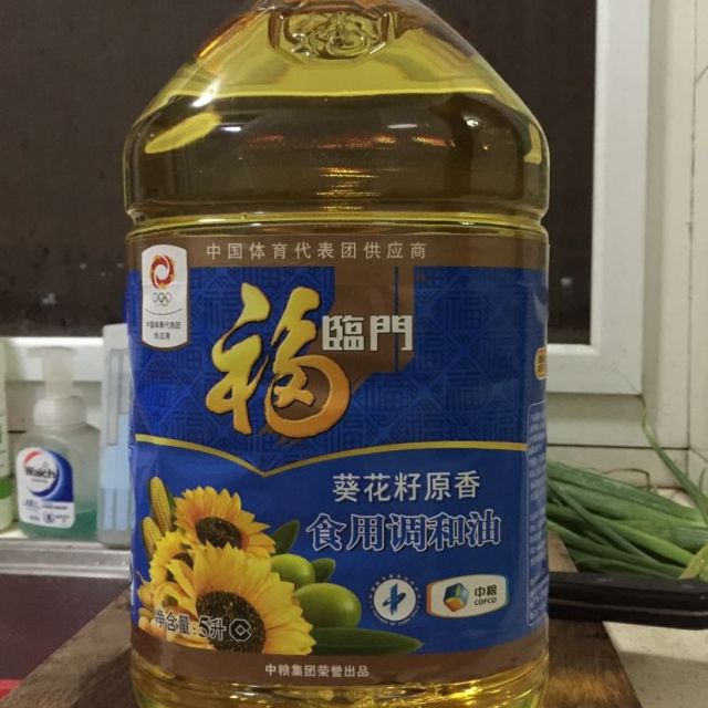 中粮福临门葵花籽清香食用植物调和油5l桶含大豆油菜籽油