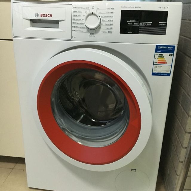 博世boschxqg80wap201601w8公斤滚筒洗衣机除菌液洗涤降噪侧板白色