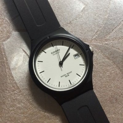casio 卡西欧手表 经典超薄日历指针表mw-59- 1b 7b学生简约指针户外