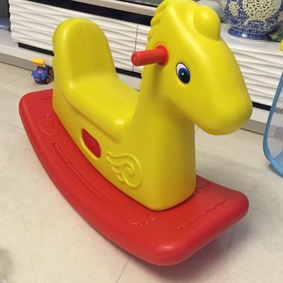 文博仕 儿童摇马塑料儿童木马幼儿园户外玩具 黄色