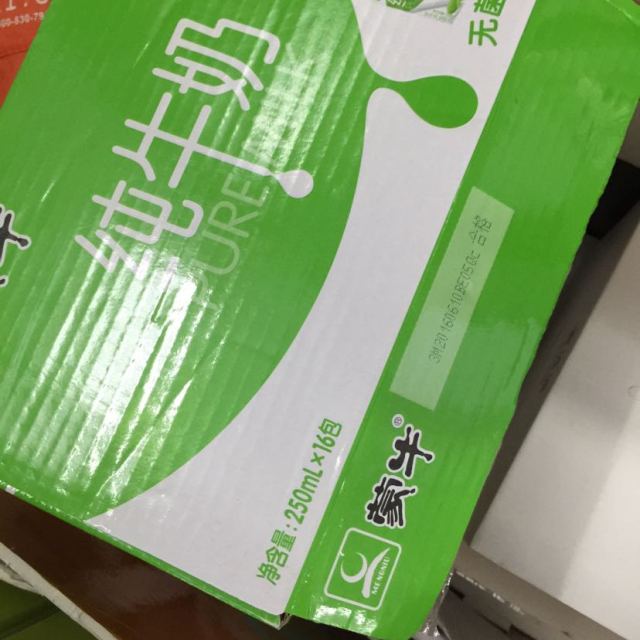 蒙牛纯牛奶pure milk250ml*16盒