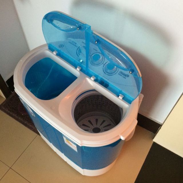 yoko xp40-1288s 透明双桶小型半全自动迷你洗衣机带甩干两用 自净