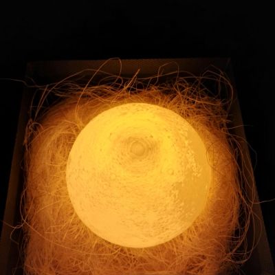 3d打印定制三维立体月亮灯创意月球灯充电夜灯浪漫七夕情人节礼物