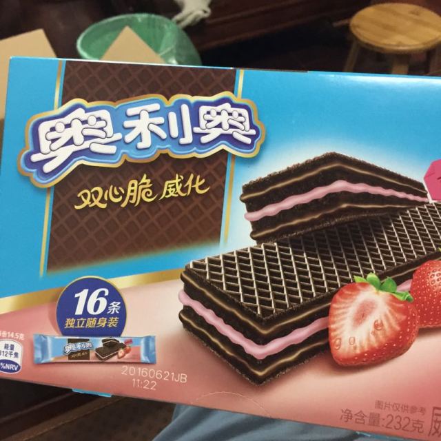 奥利奥oreo威化饼干双心脆草莓口味232g