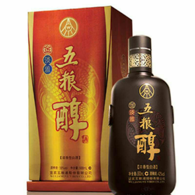 五粮液出品 五粮醇 金淡雅 50度 浓香型白酒 500ml 单瓶装