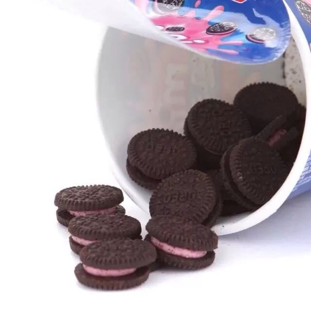 mini奥利奥(oreo 饼干 零食 草莓味小饼干55g高清大图|实物图