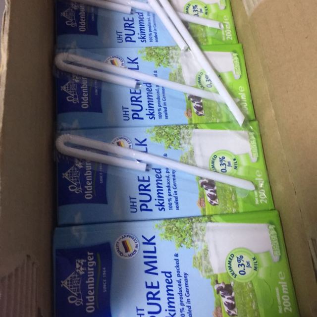【苏宁易购超市】欧德堡 超高温灭菌脱脂牛奶200ml*24盒 德国进口