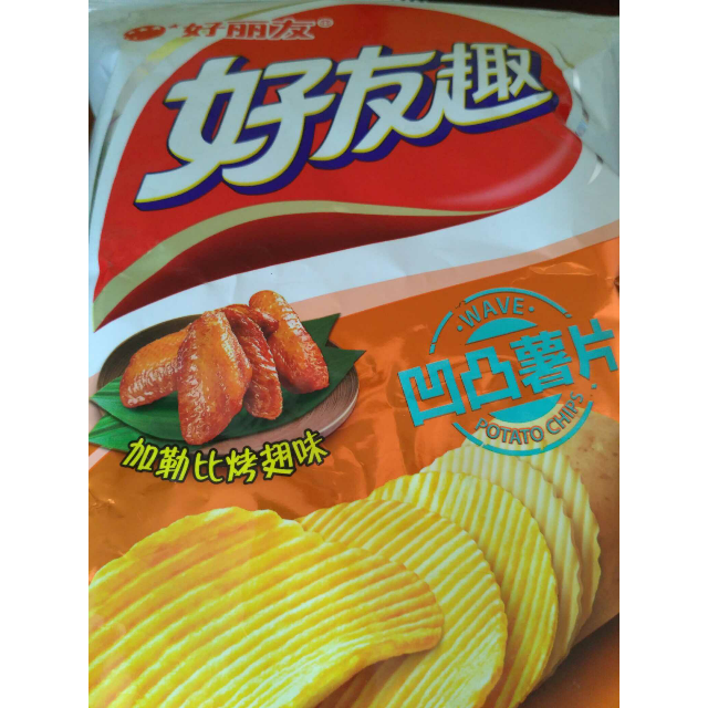 好丽友(orion) 薯片 好友趣 加勒比烤翅味(75g 15g)/袋(休闲零食) 新
